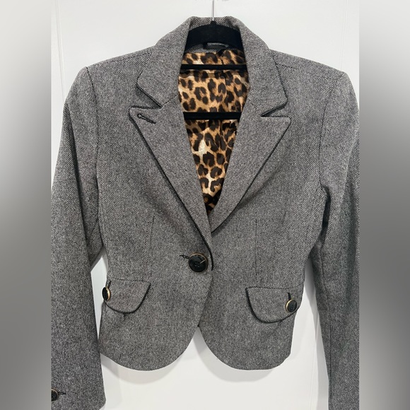 EXPRESS Black & White Tweed Blazer - Picture 1 of 5
